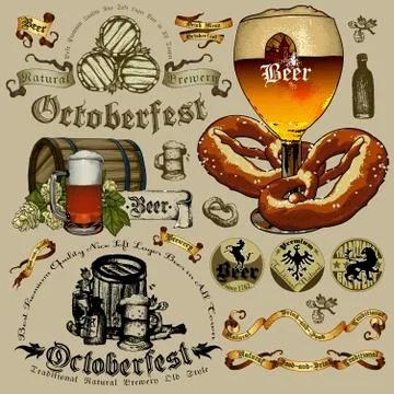 Set of beer elements Stock Illustration
