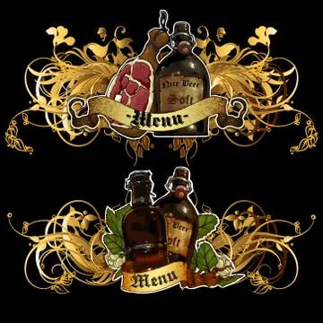Set of beer elements Illustrazione stock