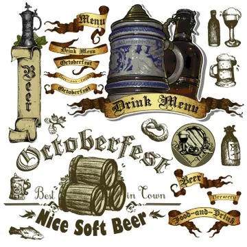 Set of beer elements Stock Illustration