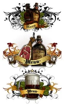 Set of beer elements Ilustração Stock