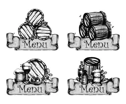 Set of beer elements Illustrazione stock