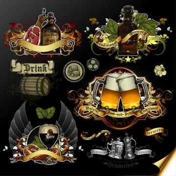 Set of beer icons Stock Illustration