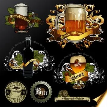 Set of beer icons Stock Illustration
