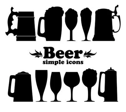 Set of beer icons Stock Illustration