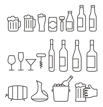 Set of beer icons Stock Illustration