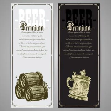 Set of beer labels Stock Illustration