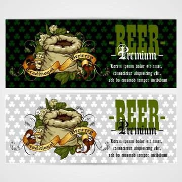 Set of beer labels Stock Illustration