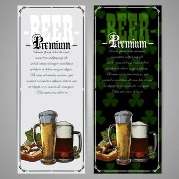 Set of beer labels Stock Illustration