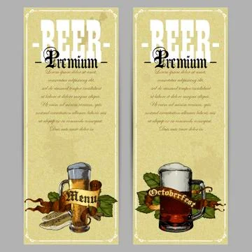 Set of beer labels Illustrazione stock