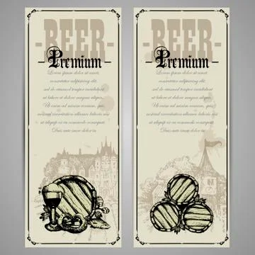 Set of beer labels Illustrazione stock
