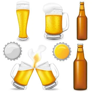 Set of beer vector illustration Stock Illustration