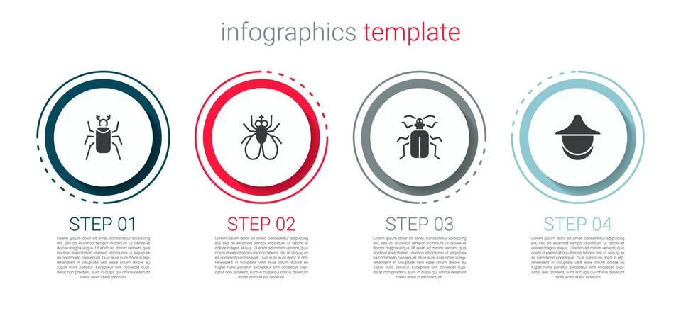 Set Beetle bug, Insect fly, Chafer beetle and Beekeeper hat. Business 스톡 일러스트