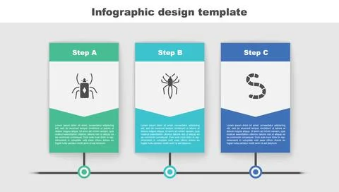 Set Beetle bug, Spider and Worm. Business infographic template. Vector イラスト素材