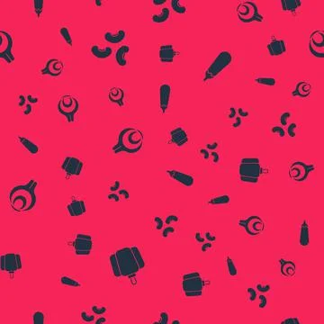 Set Bell pepper, Beans, Onion and Eggplant on seamless pattern. Vector Illustrazione stock