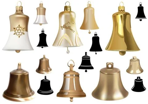 Set of Bells as Elements of Christmas Design Stock Illustration