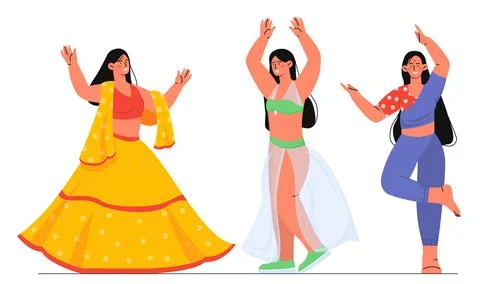 Set of belly dancers vector concept Stock Illustration