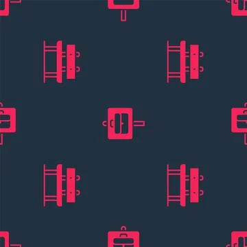 Set Bench and Work search on seamless pattern. Vector Stock Illustration