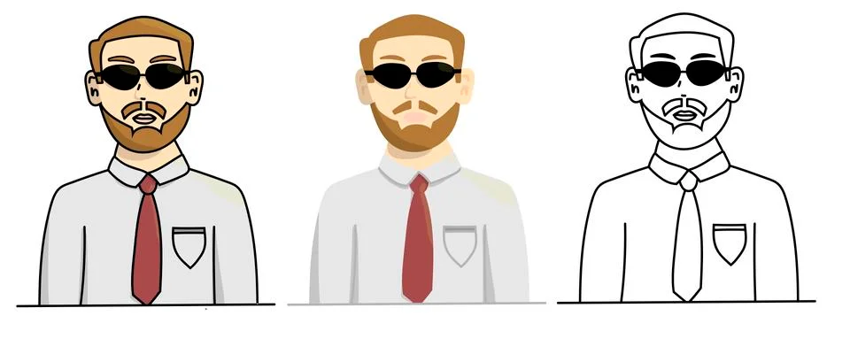 Set of berded man in different style. Isolated stock illustration Stock Illustration