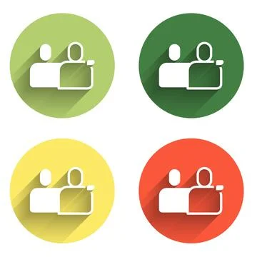Set BFF or best friends forever icon isolated with long shadow background. .. Stock Illustration