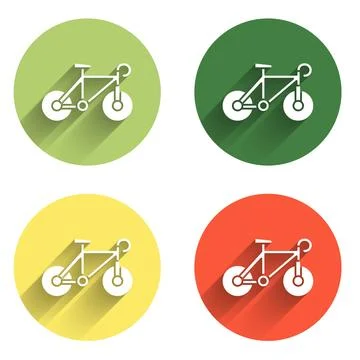 Set Bicycle icon isolated with long shadow background. Bike race. Extreme s.. Stock Illustration