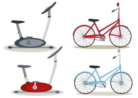 Set of bicycles Stock Illustration