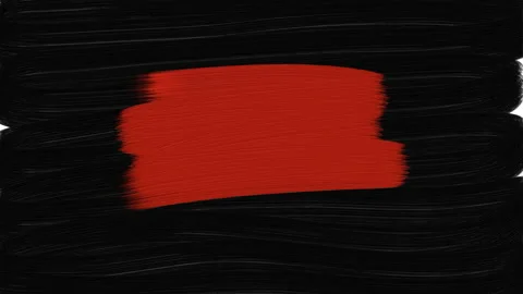 Set of big red brushstrokes on black background. Copy space Stock Footage 232565452