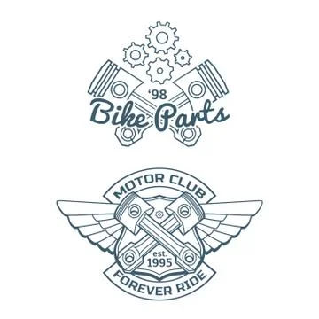Set of biker vector badges Stock Illustration