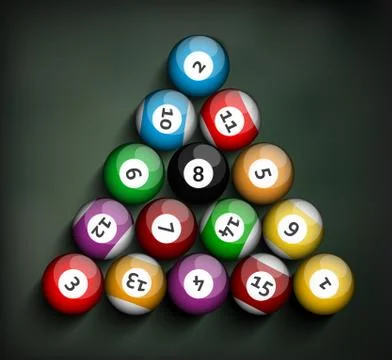 Set of billiard balls Stock Illustration