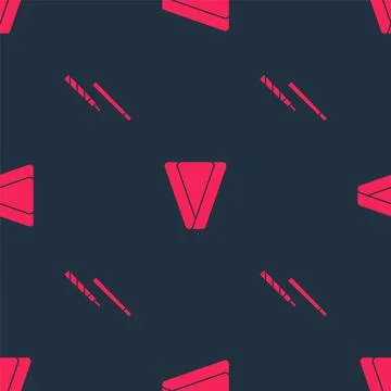 Set Billiard cue and triangle on seamless pattern. Vector Stock Illustration