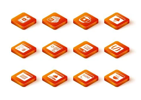 Set Binary code, Cloud technology data transfer, Software, Browser setting, Code Stock Illustration