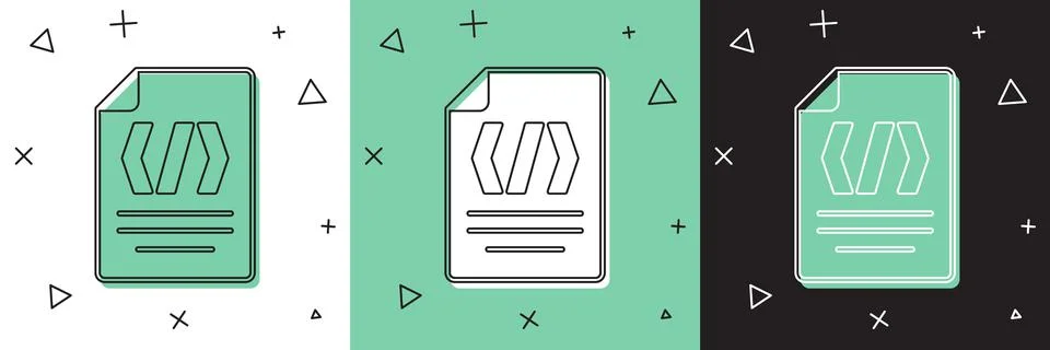 Set Binary code icon isolated on white and green, black background.  Vector Stock Illustration