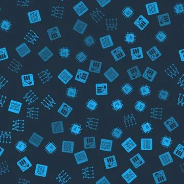 Set Binary code, Processor CPU, Computer api interface and Neural network o.. Stock Illustration