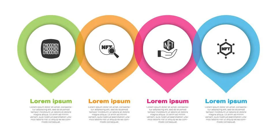 Set Binary code, Search NFT, Digital crypto art and blockchain technology 스톡 일러스트