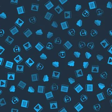 Set Binary code, Web development, Cup of tea with tea bag and Browser Stock Illustration