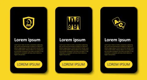 Set Bingo, Backgammon board and Chess. Business infographic template. Vector Illustrazione stock