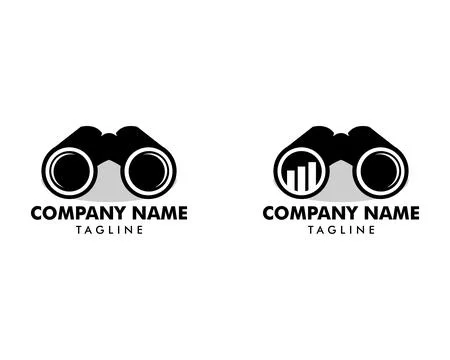 Set of Binoculars logo Stock Illustration