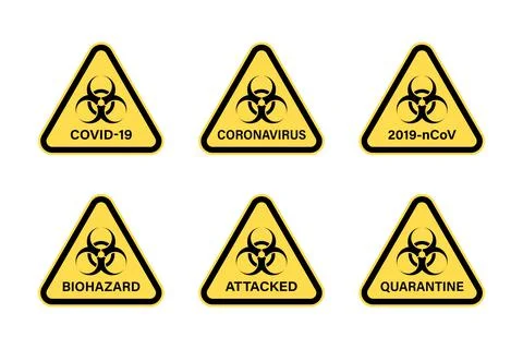 Set of biohazard warning signs. Stock Illustration