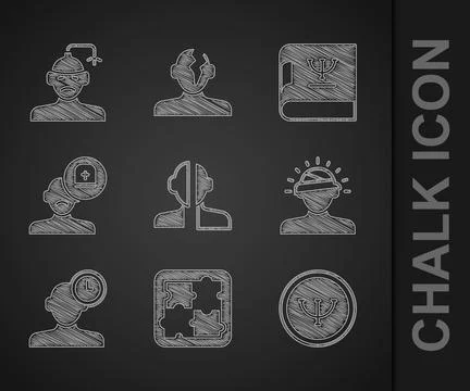 Set Bipolar disorder Solution problem in psychology Psychology Concussion hea Illustrazione stock