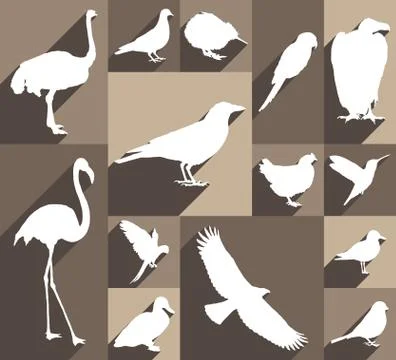 Set of bird icons Stock Illustration