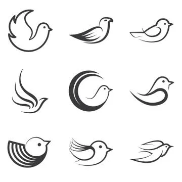 Set of Birds.Vector illustration Stock Illustration