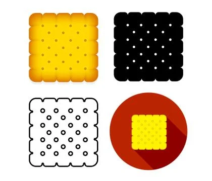 Set of biskut cracker icon, vector art Stock Illustration