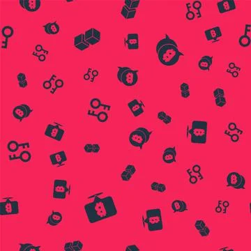 Set Bitcoin, Blockchain technology, Cryptocurrency key and on seamless pattern Stock Illustration