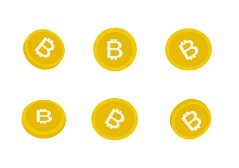 A set of bitcoin cryptocurrency vector isolated on white background Illustrazione stock