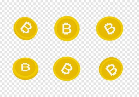 A set of bitcoin cryptocurrency vector isolated on transparency background Stock Illustration