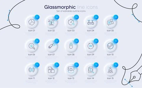 Set of Bitcoin system, Swipe up and Energy line icons for web app. Pictogram Stock Illustration
