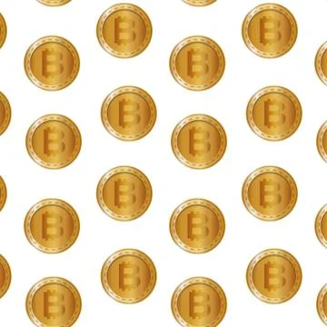 Set bitcoins pattern background Illustrazione stock
