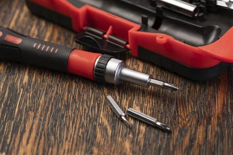 Set of bits and screwdriver Stock Photos