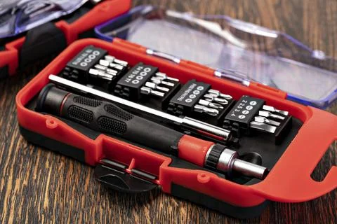 Set of bits and screwdriver Stock Photos
