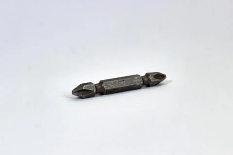 A set of bits for screwing screws with a drill, a screwdriver Stock Photos