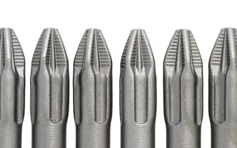 Set of bits for the screws. Selection of replaceable shapes and bits for a sc 写真素材